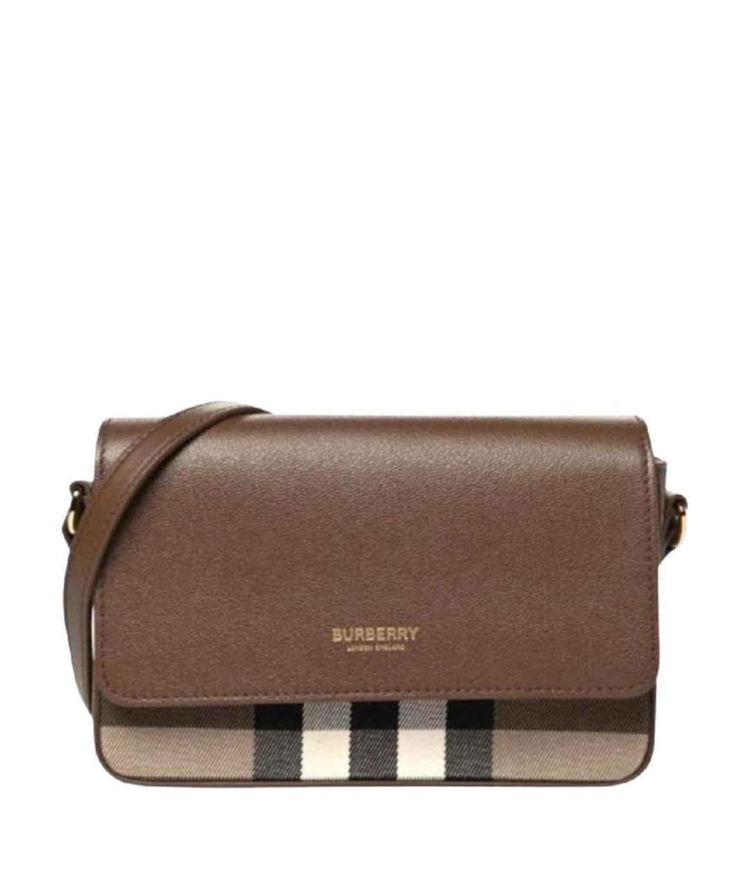 BURBERRY Коричневая кожаная сумка через плечо, фото 1
