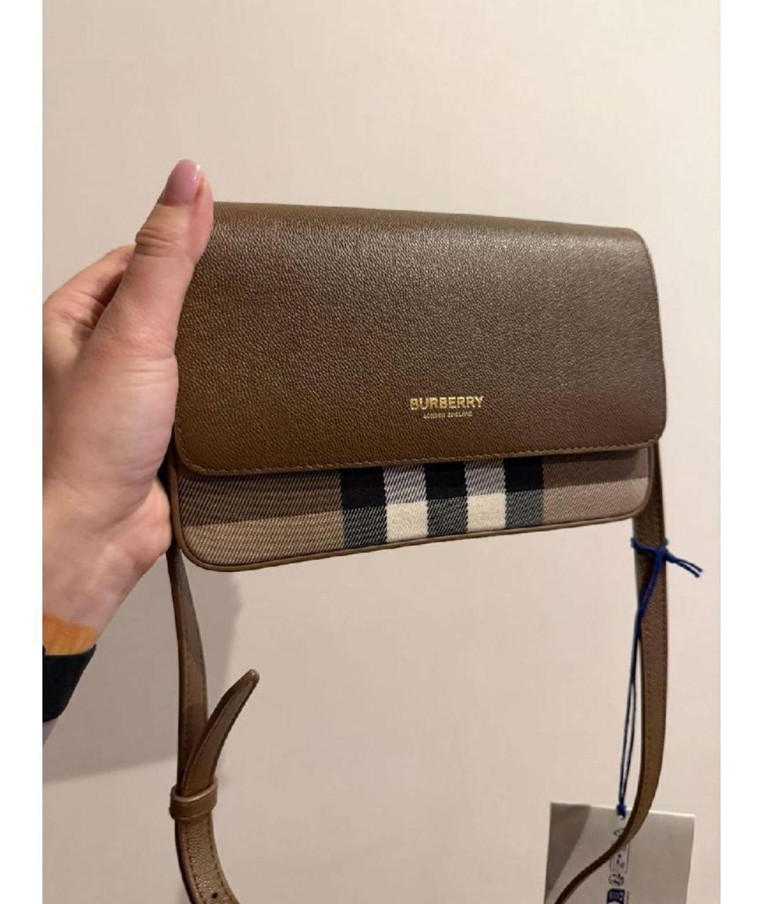 BURBERRY Коричневая кожаная сумка через плечо, фото 2