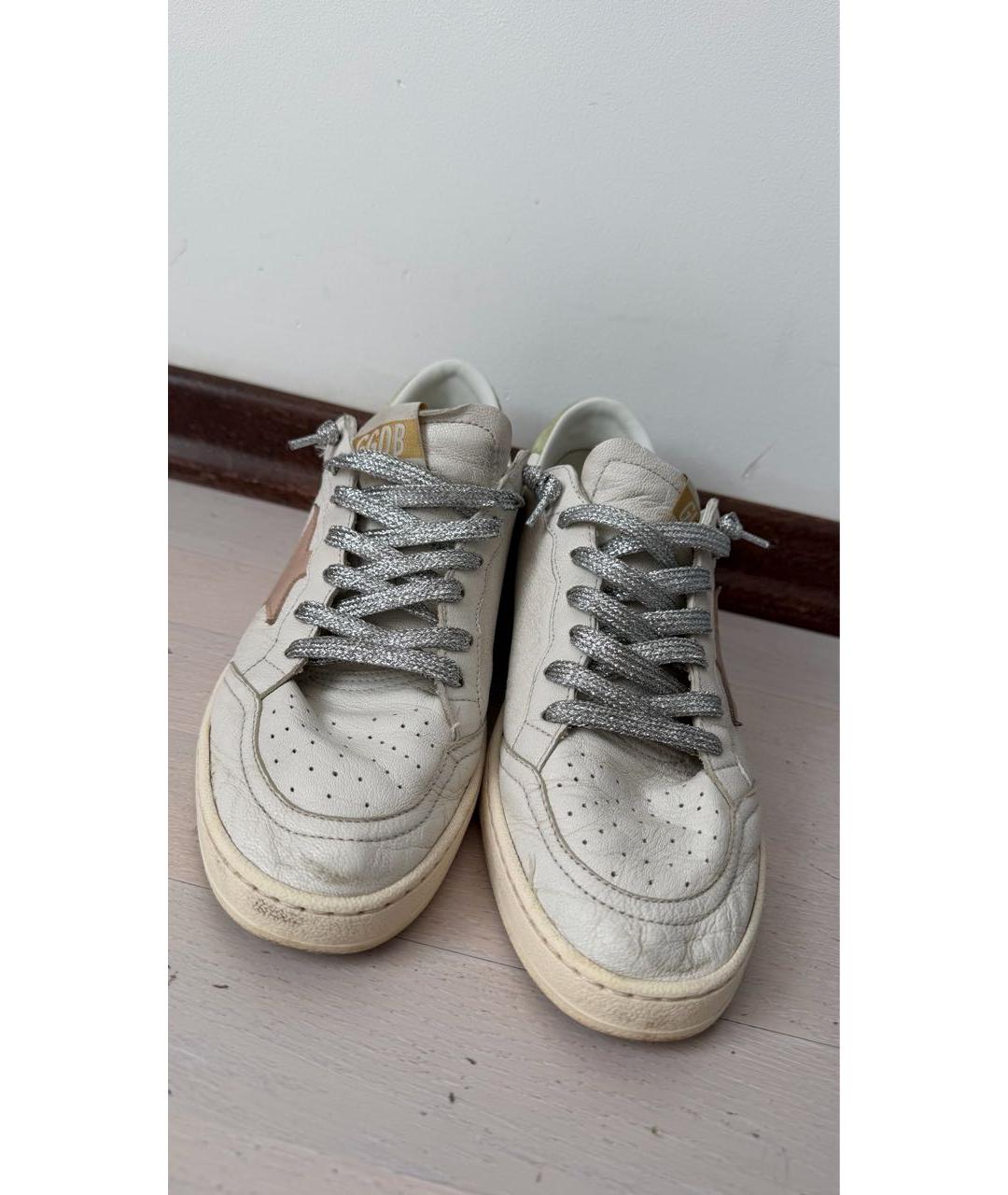 GOLDEN GOOSE Бежевые кожаные кеды, фото 3