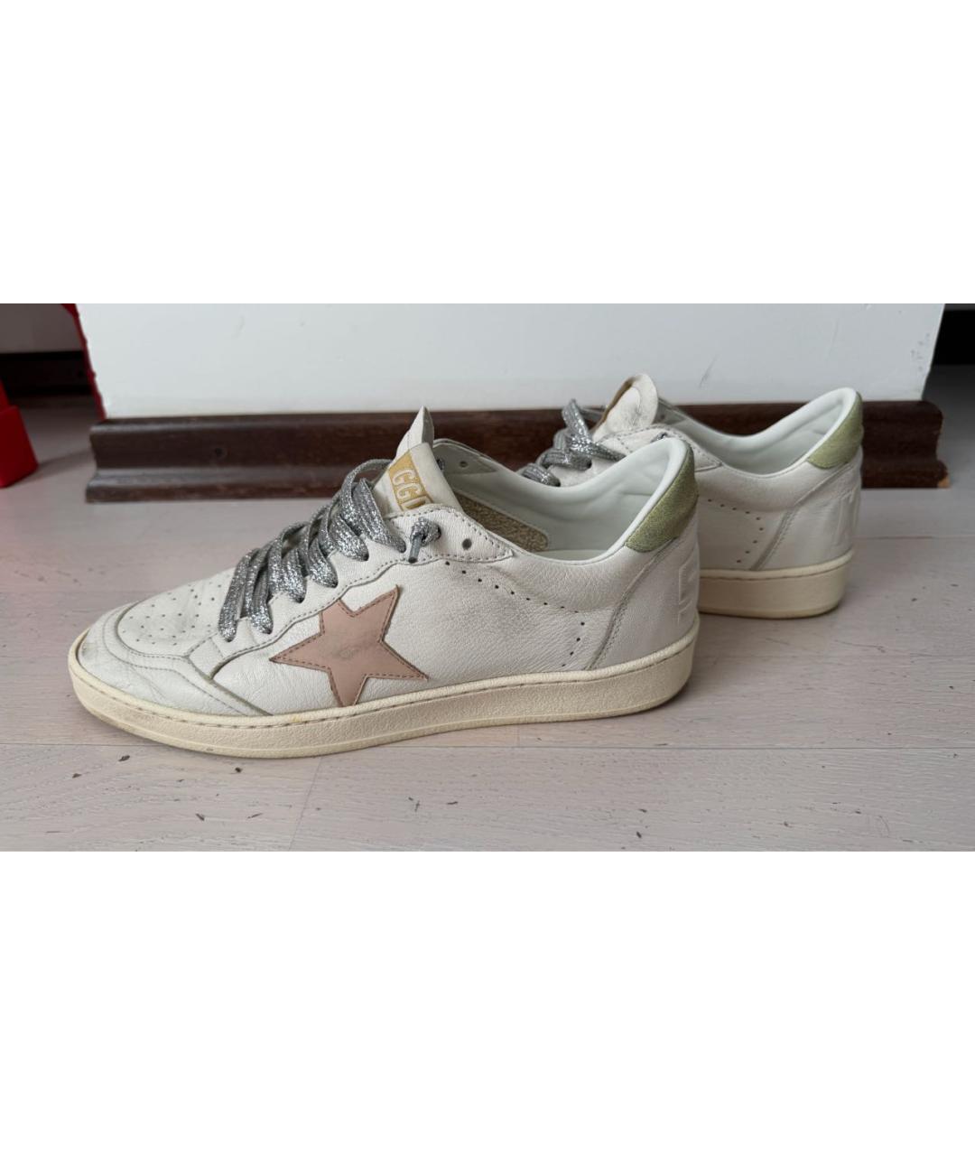 GOLDEN GOOSE Бежевые кожаные кеды, фото 5