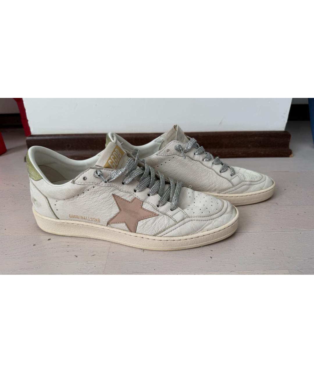 GOLDEN GOOSE Бежевые кожаные кеды, фото 6