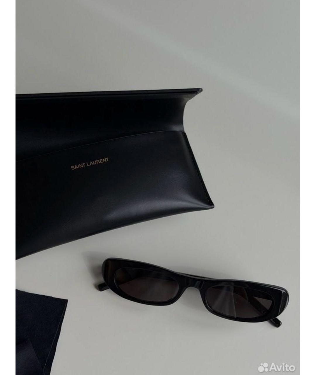 SAINT LAURENT Черные пластиковые солнцезащитные очки, фото 4