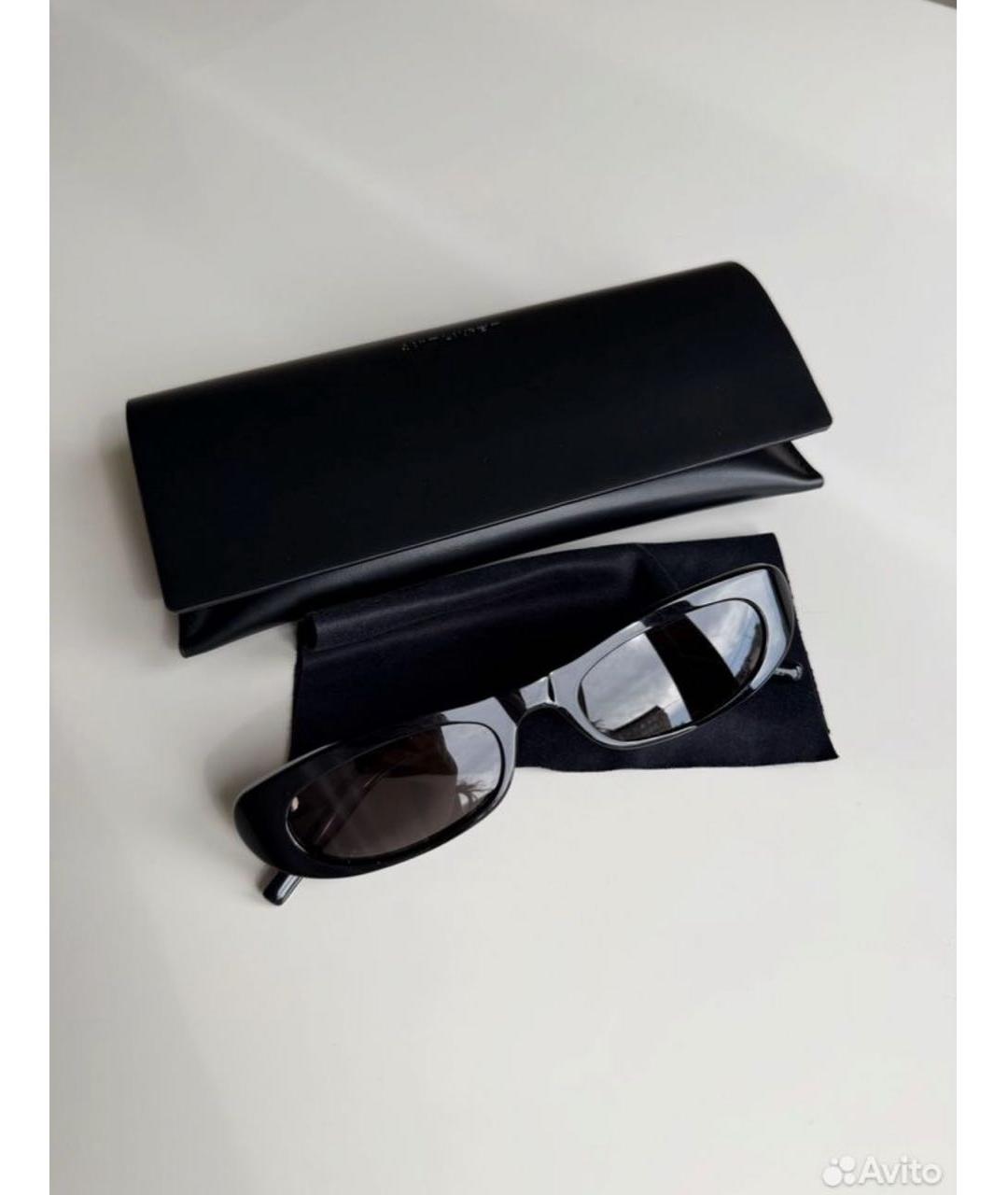 SAINT LAURENT Черные пластиковые солнцезащитные очки, фото 5