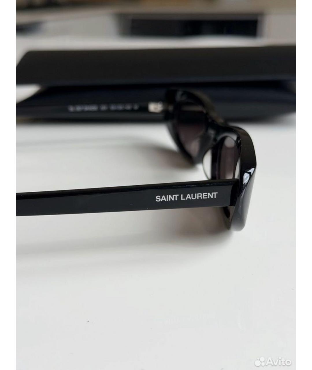 SAINT LAURENT Черные пластиковые солнцезащитные очки, фото 2