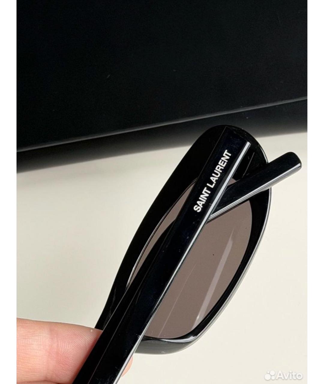 SAINT LAURENT Черные пластиковые солнцезащитные очки, фото 3
