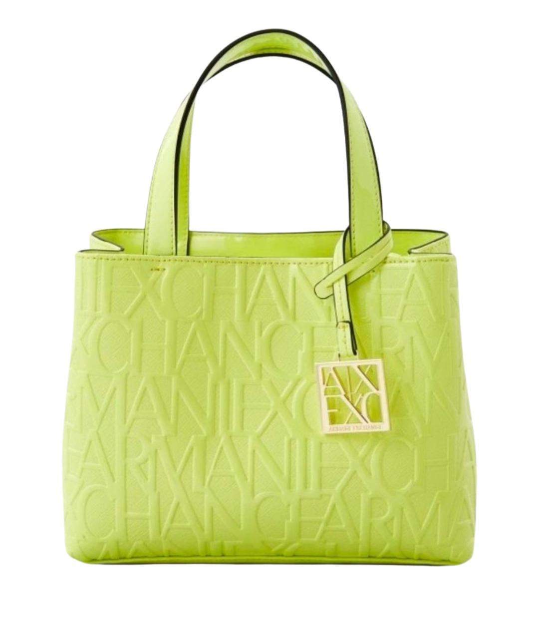 ARMANI EXCHANGE Салатовая сумка с короткими ручками из искусственной кожи, фото 1
