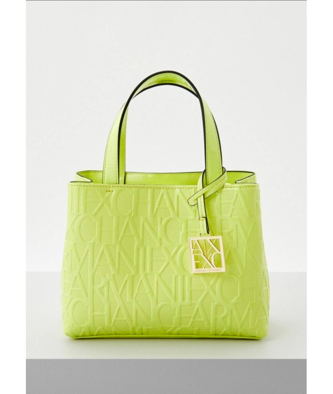 ARMANI EXCHANGE Салатовая сумка с короткими ручками из искусственной кожи, фото 10