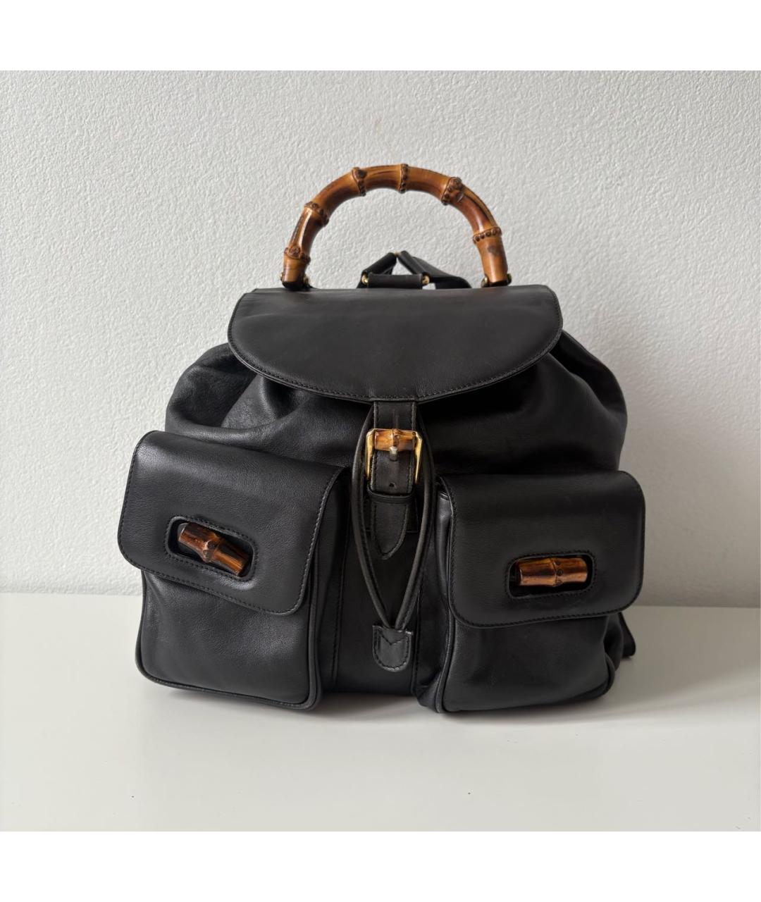 GUCCI Черный кожаный рюкзак, фото 8