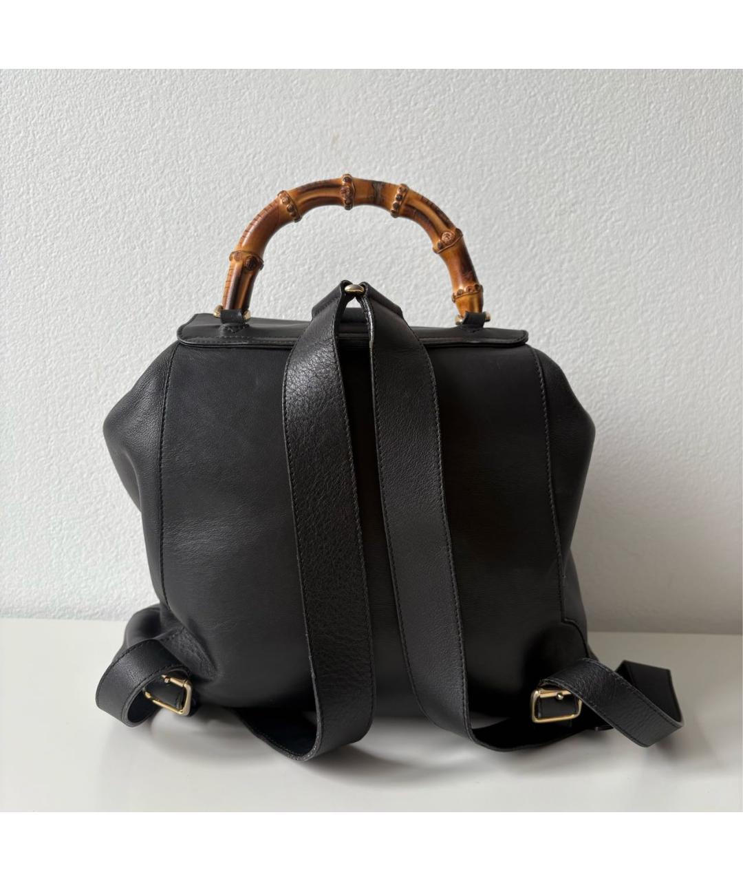 GUCCI Черный кожаный рюкзак, фото 3
