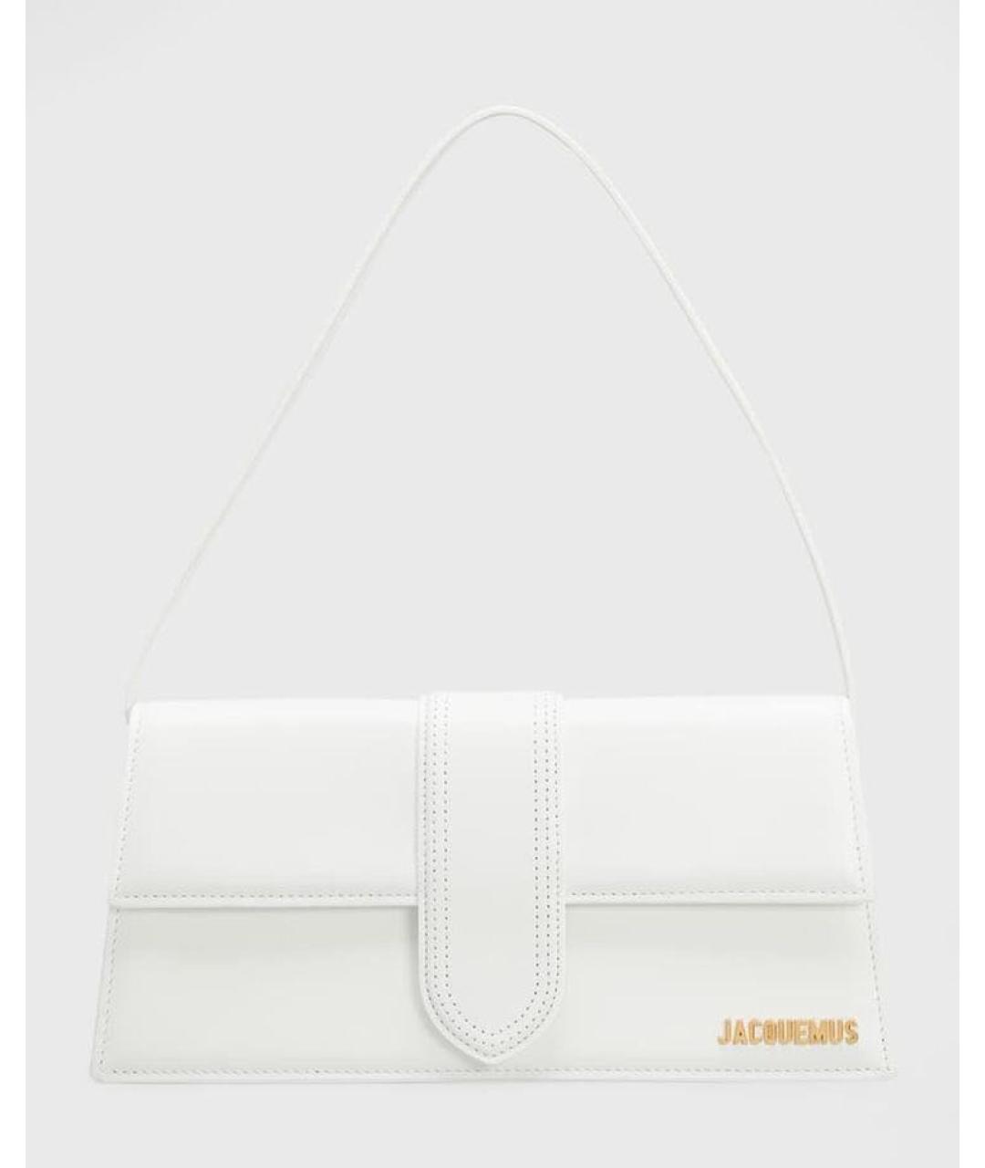 JACQUEMUS Белая кожаная сумка с короткими ручками, фото 9