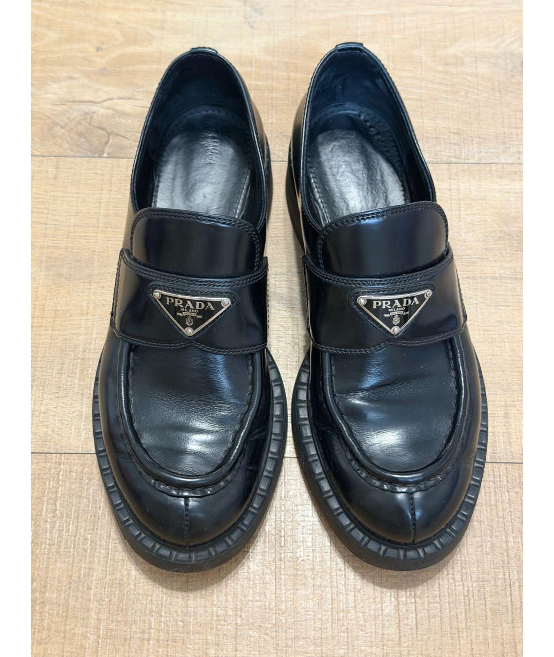 PRADA Черные лоферы из лакированной кожи, фото 2