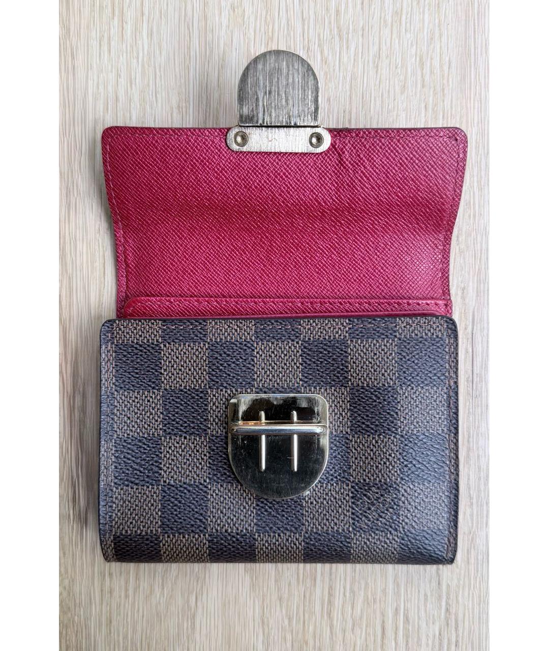 LOUIS VUITTON Коричневый кожаный кошелек, фото 2