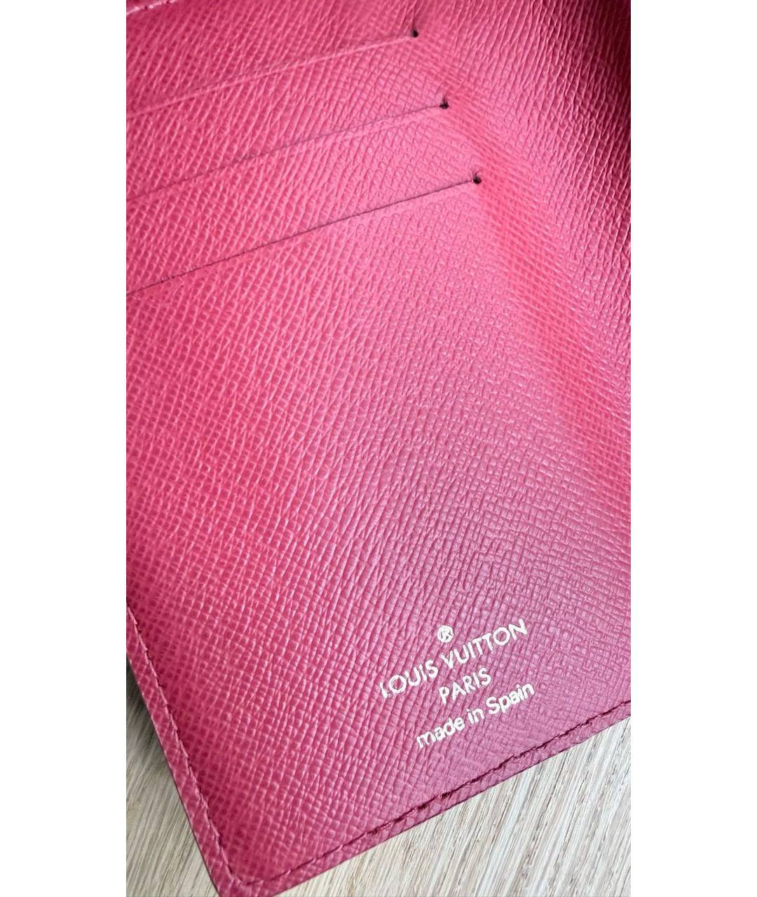 LOUIS VUITTON Коричневый кожаный кошелек, фото 5