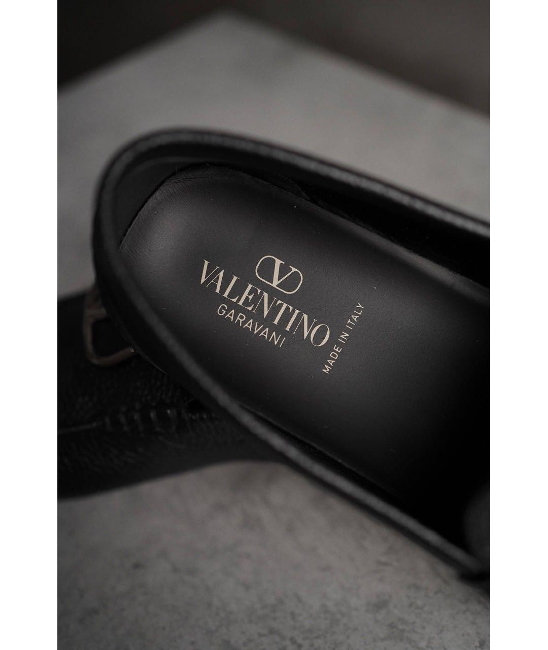 VALENTINO Черные кожаные мокасины, фото 5