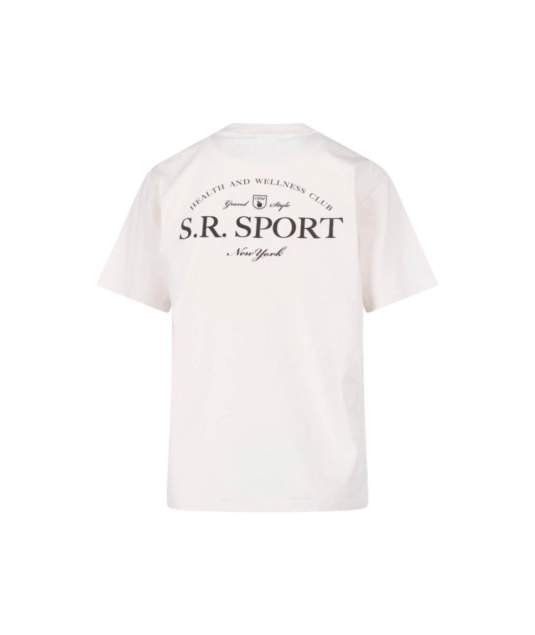 SPORTY AND RICH Белая хлопковая футболка, фото 2