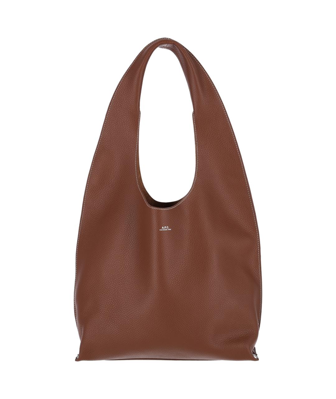 A.P.C. Коричневая кожаная сумка тоут, фото 1