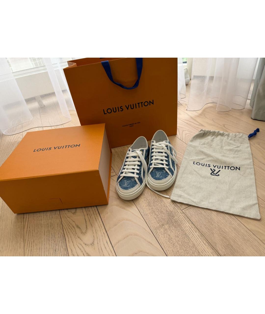 LOUIS VUITTON Синие текстильные кеды, фото 3