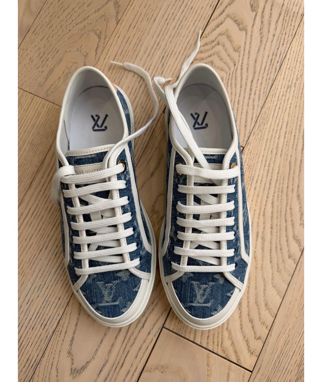 LOUIS VUITTON Синие текстильные кеды, фото 2