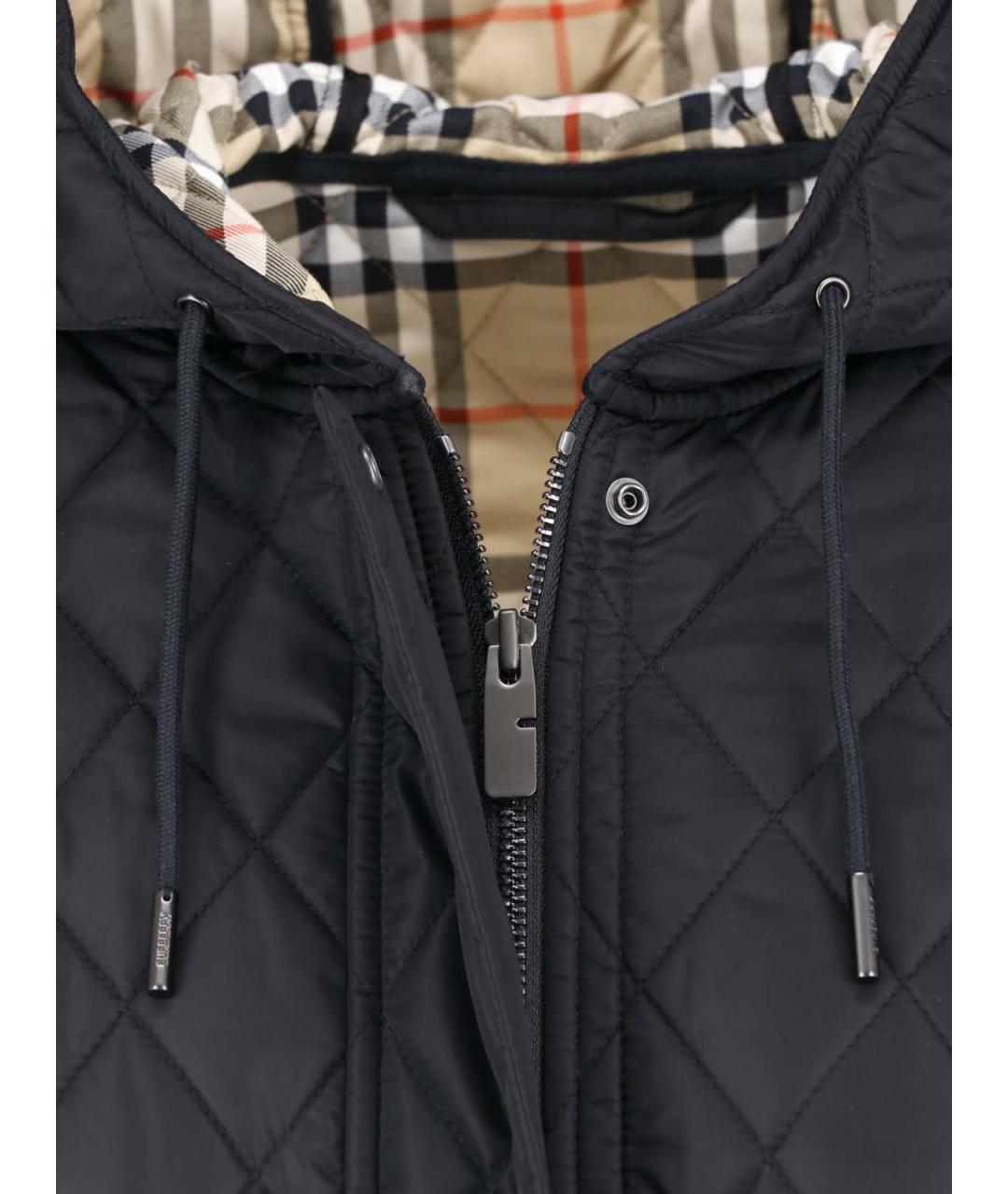 BURBERRY Черная полиамидовая куртка, фото 3