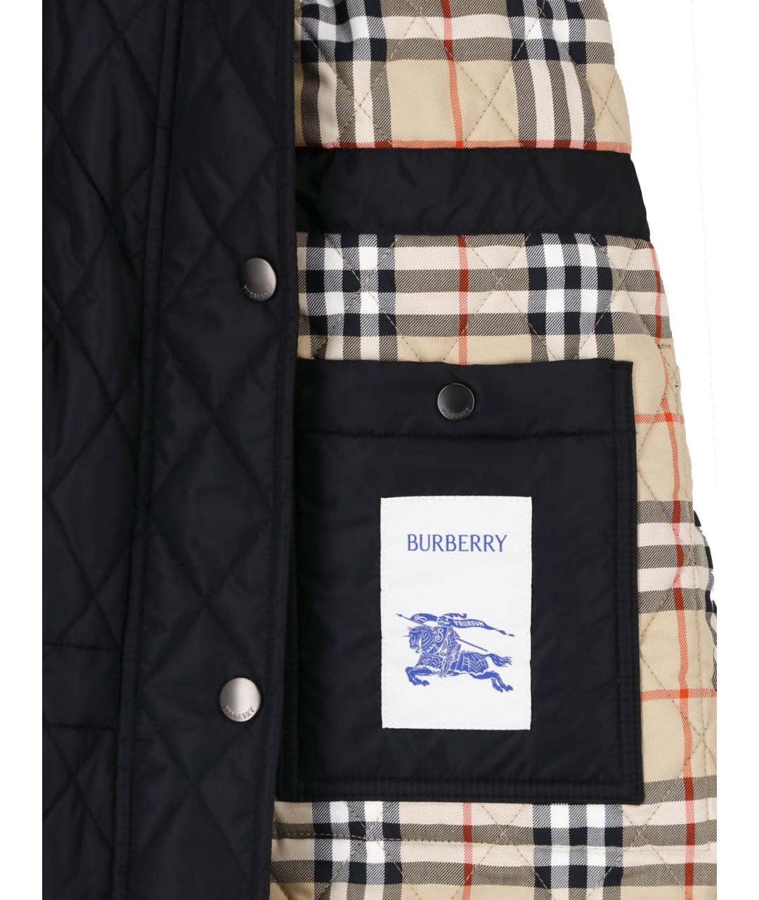 BURBERRY Черная полиамидовая куртка, фото 5