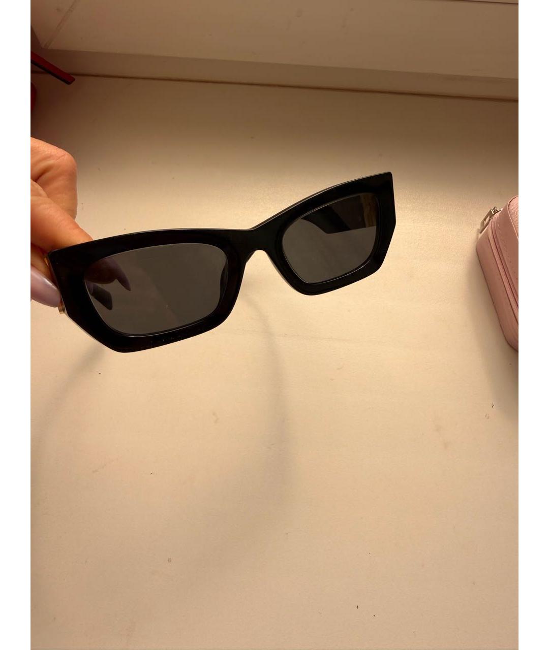 MIU MIU Черные пластиковые солнцезащитные очки, фото 2