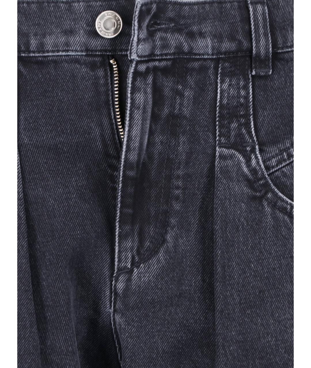 ISABEL MARANT Черные хлопковые прямые джинсы, фото 4