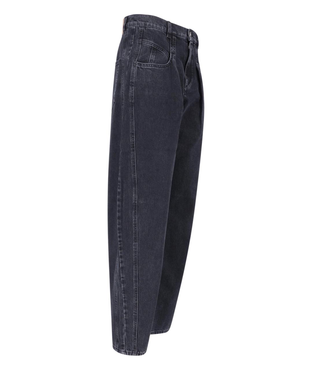 ISABEL MARANT Черные хлопковые прямые джинсы, фото 3