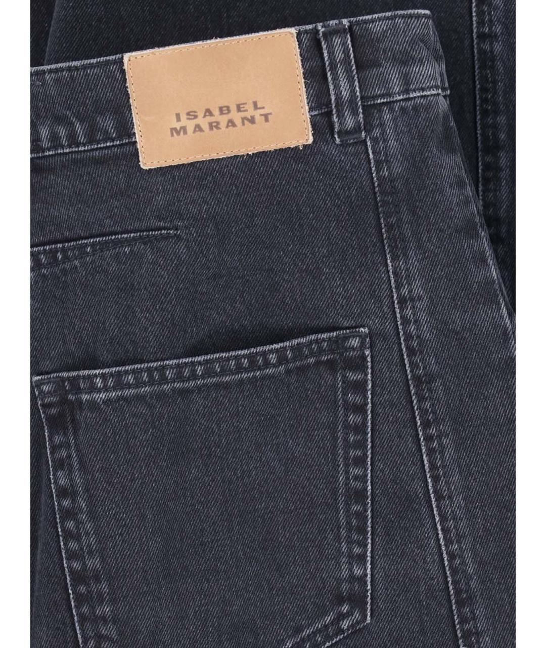 ISABEL MARANT Черные хлопковые прямые джинсы, фото 5