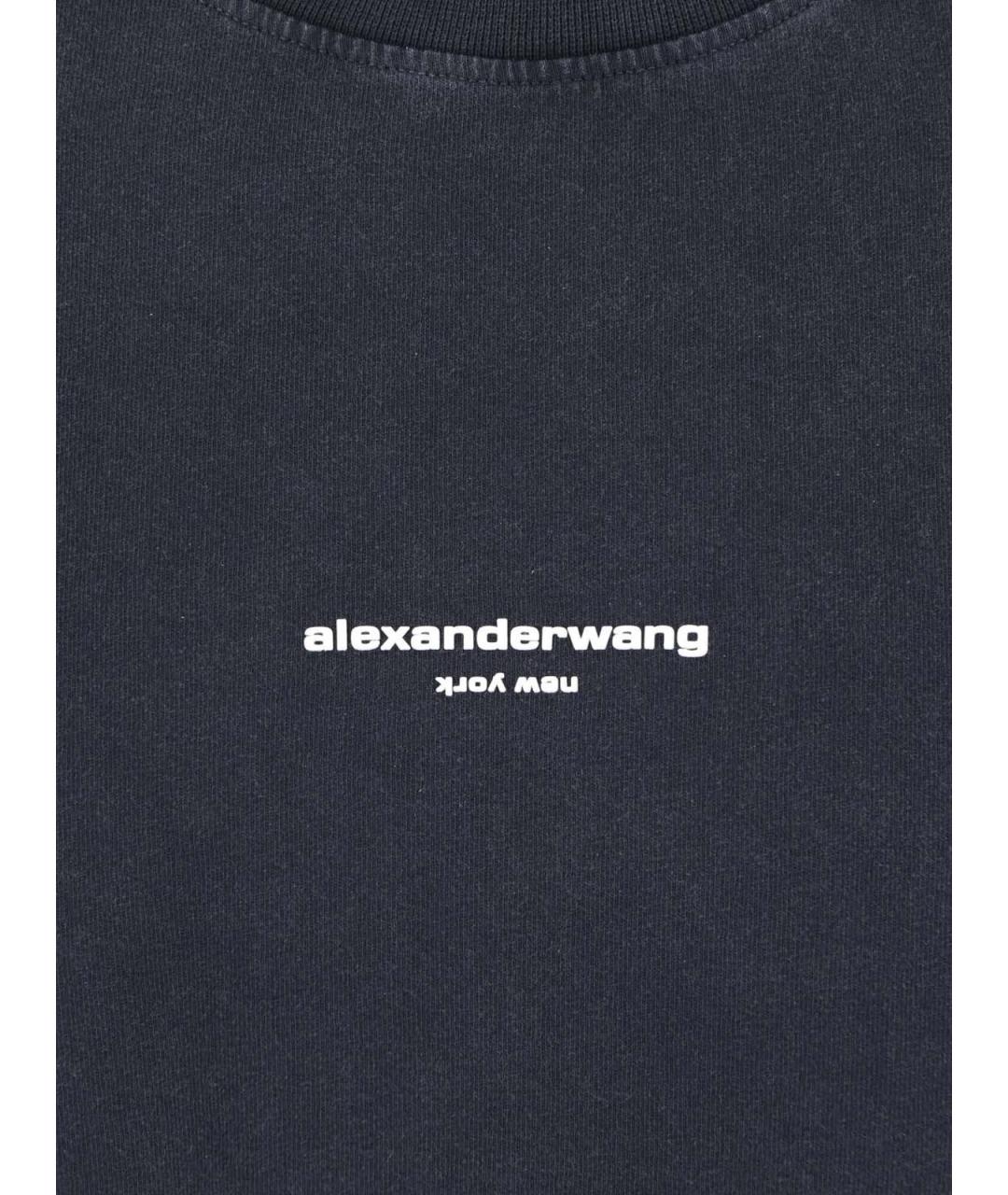 ALEXANDER WANG Черная хлопковая футболка, фото 3