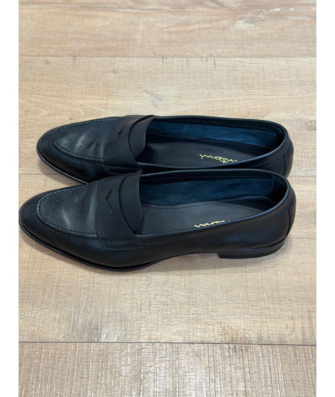 SANTONI Черные кожаные лоферы, фото 5