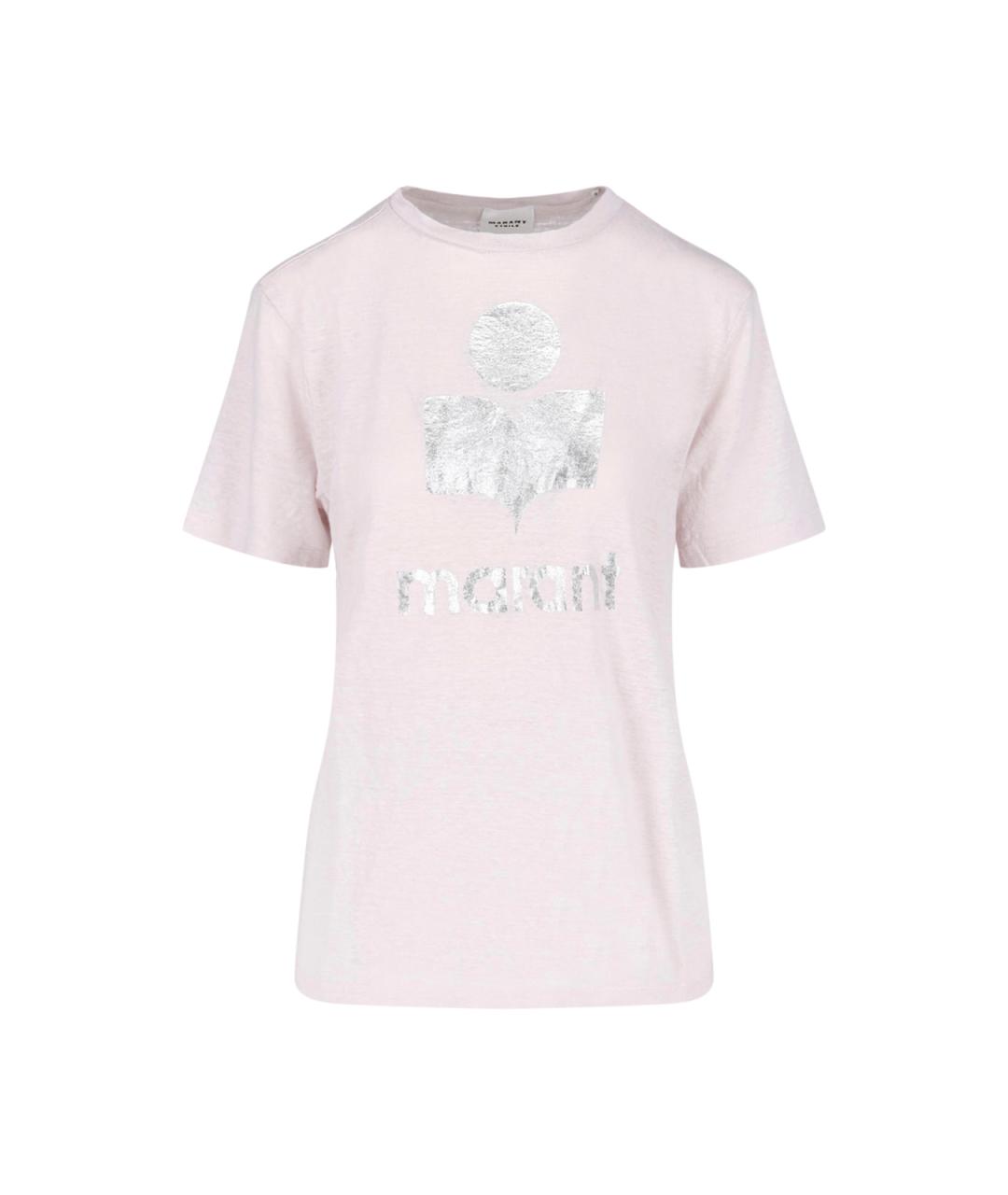 ISABEL MARANT ETOILE Розовая льняная футболка, фото 1