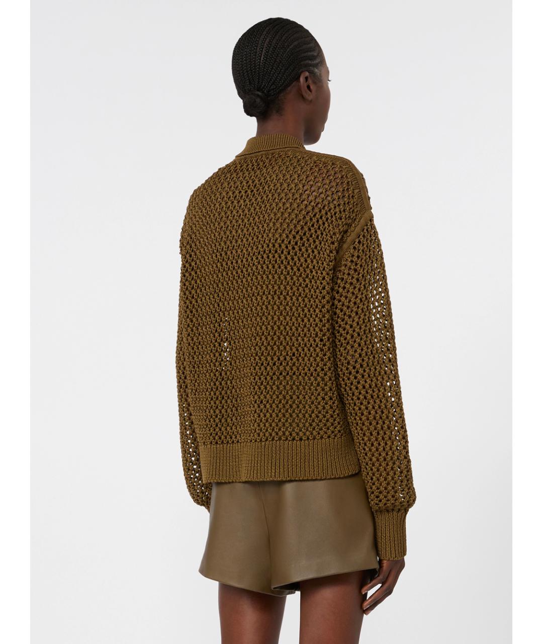 MAX MARA Коричневый хлопковый кардиган, фото 3
