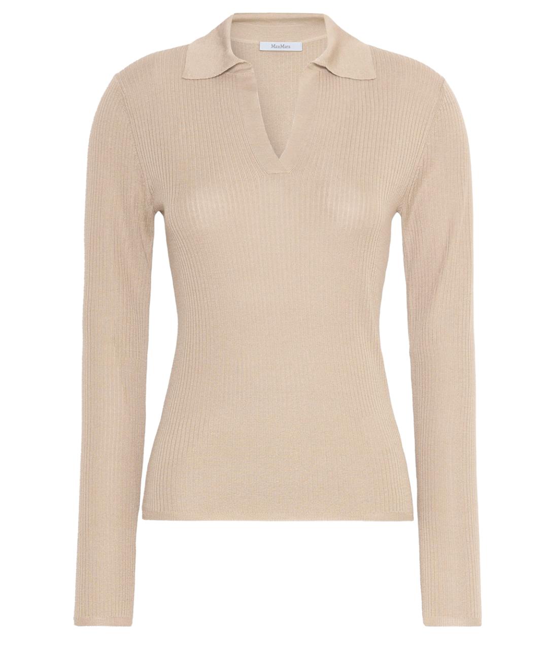 MAX MARA Бежевый шелковый джемпер / свитер, фото 1
