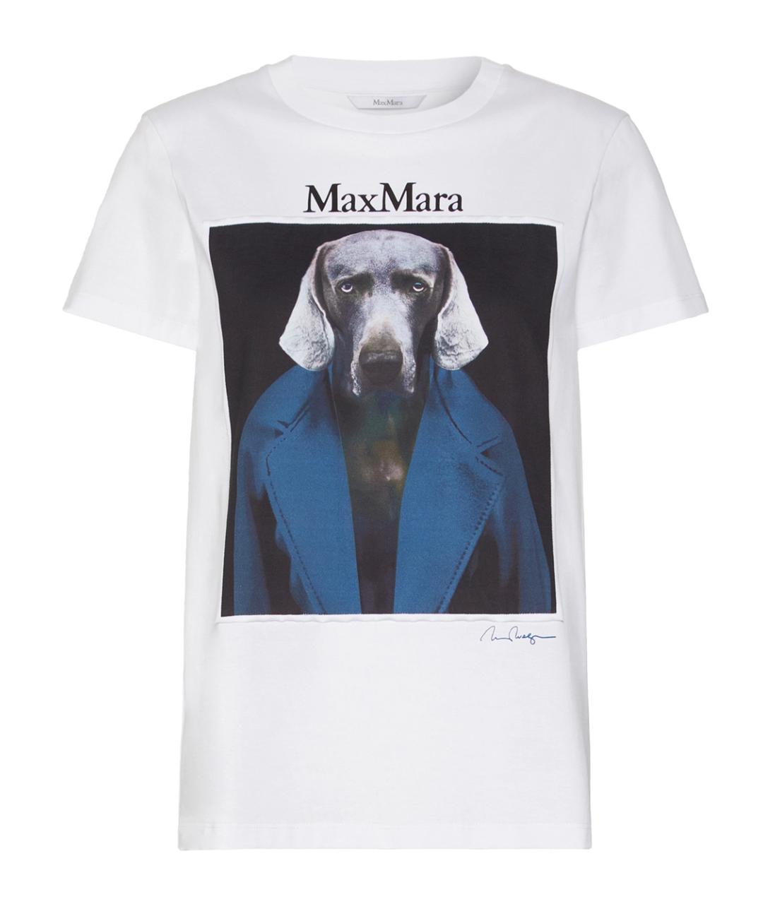 MAX MARA Белая хлопковая футболка, фото 1