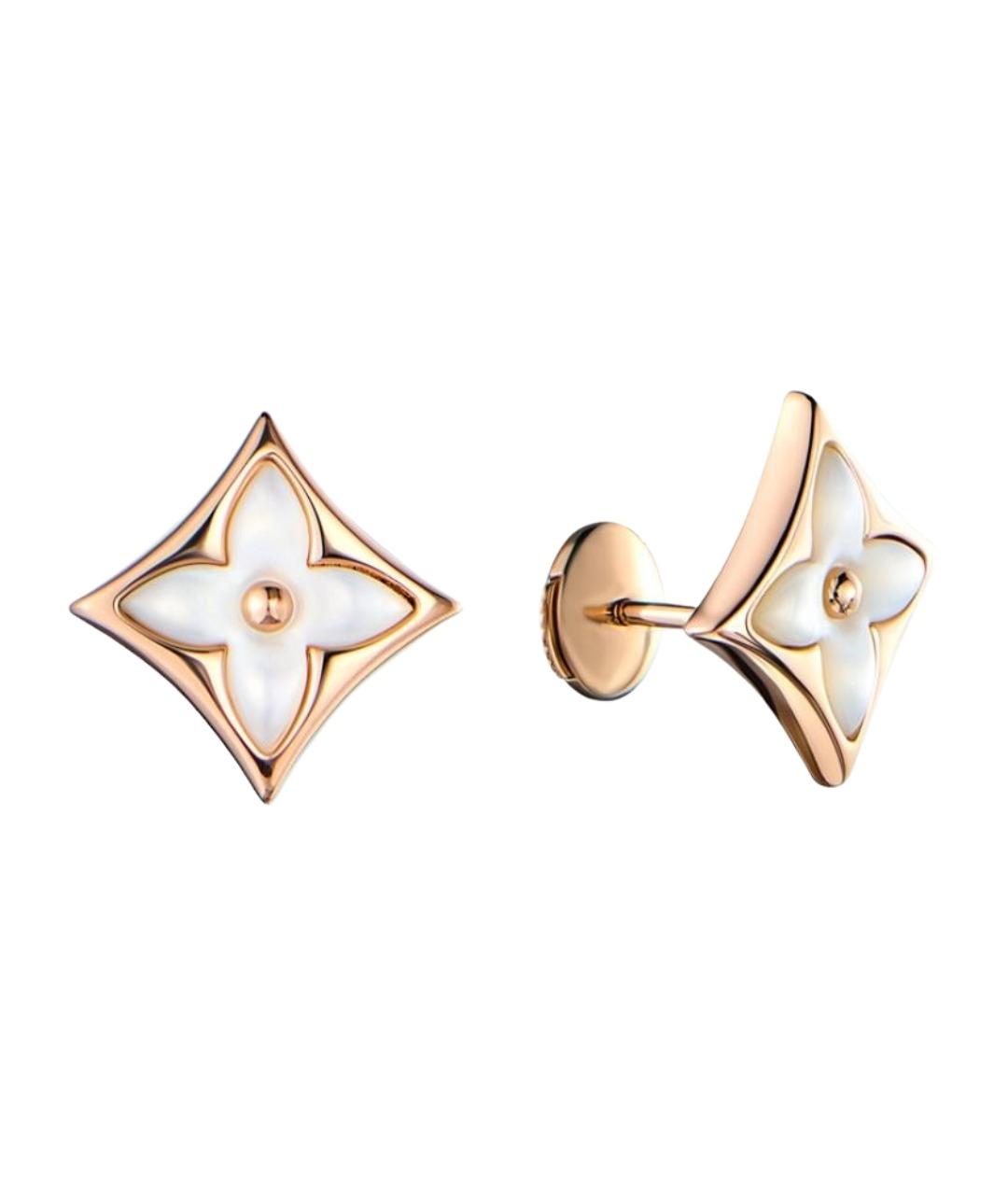 LOUIS VUITTON Белые серьги из розового золота, фото 1