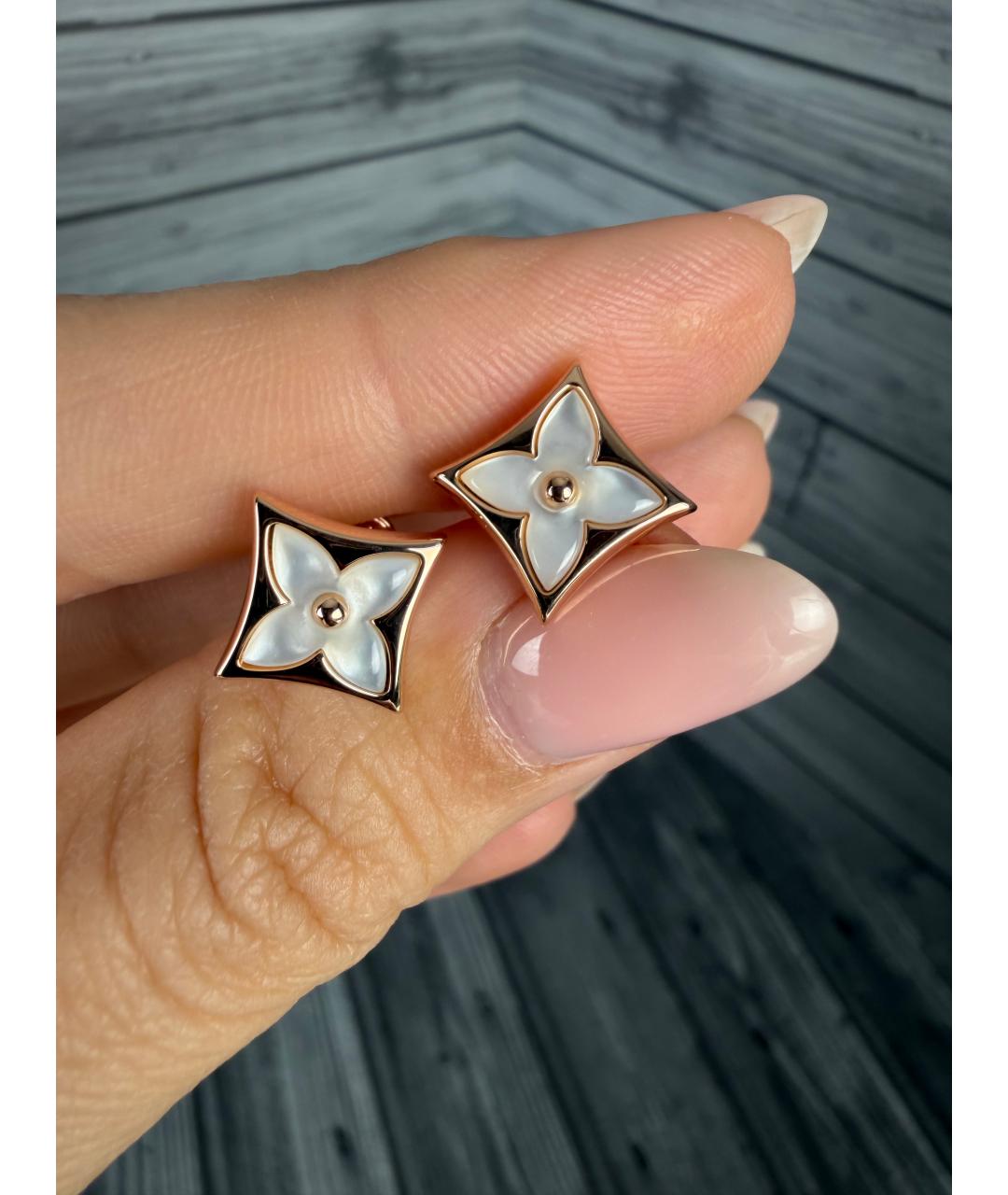 LOUIS VUITTON Белые серьги из розового золота, фото 2