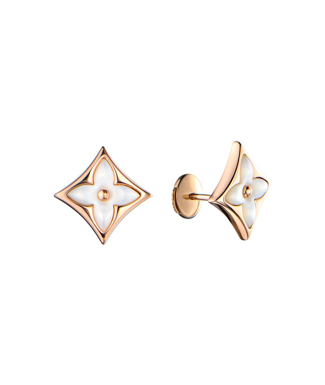 LOUIS VUITTON Белые серьги из розового золота, фото 4