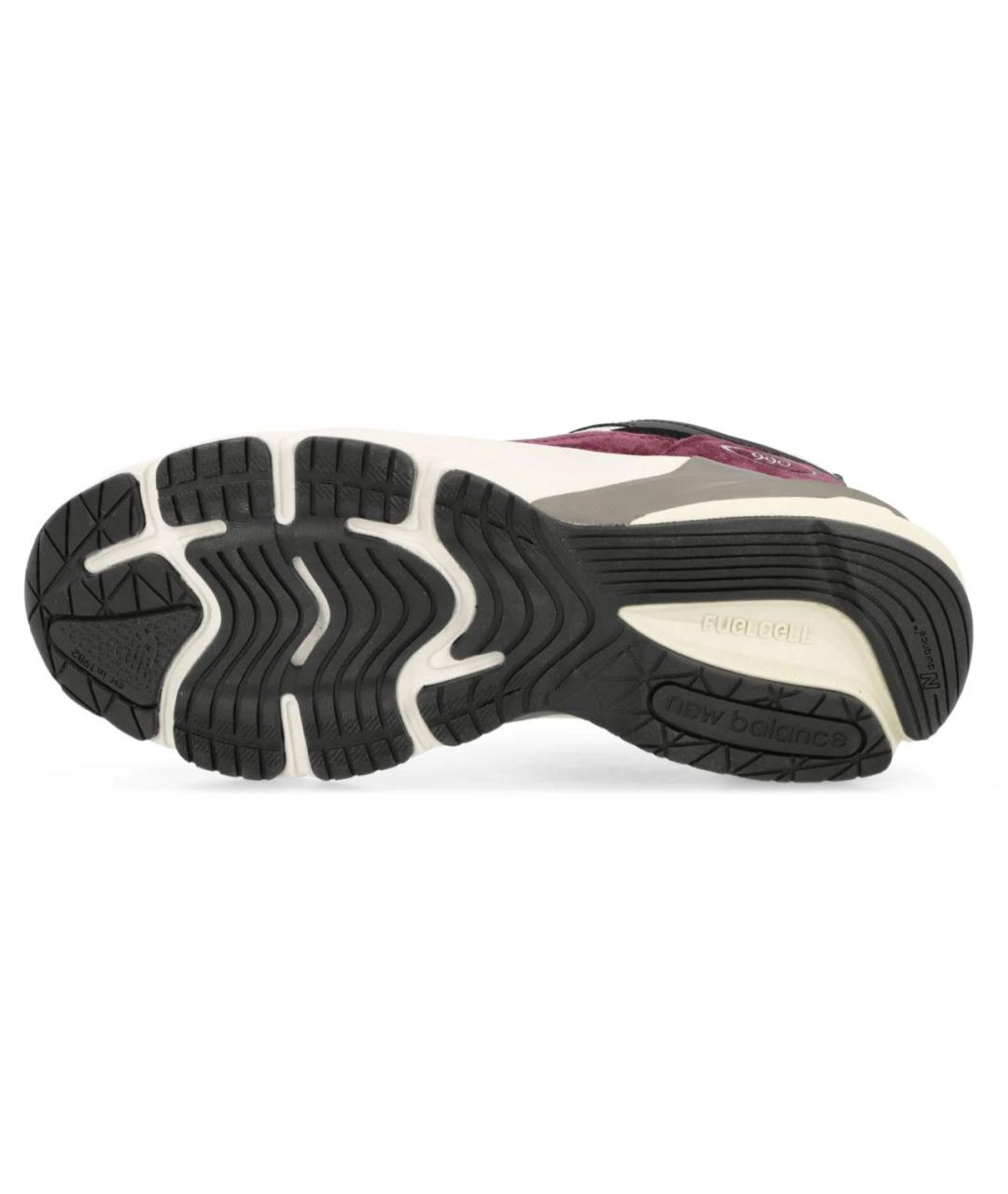 NEW BALANCE Бордовые кожаные низкие кроссовки / кеды, фото 5