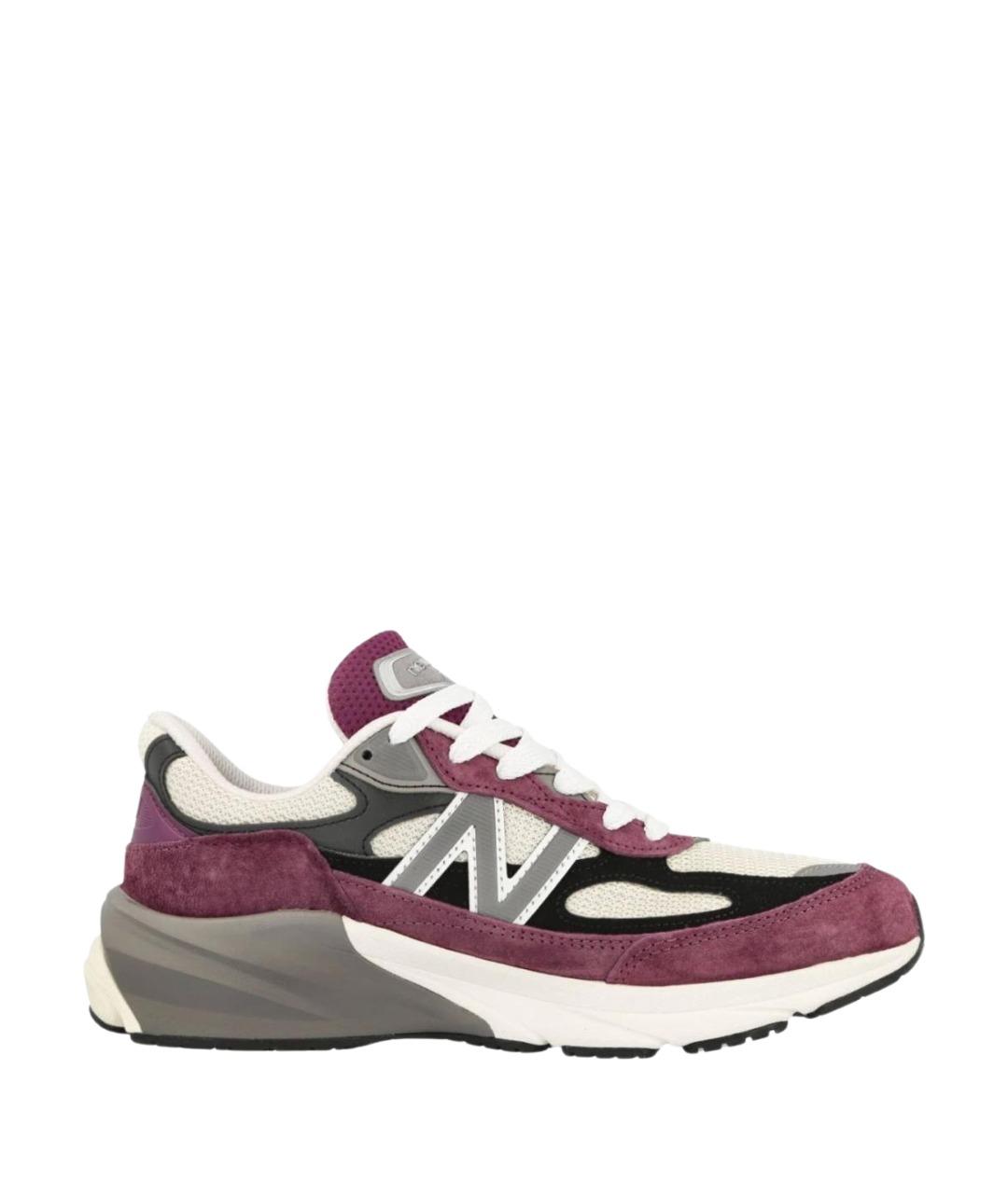 NEW BALANCE Бордовые кожаные низкие кроссовки / кеды, фото 1