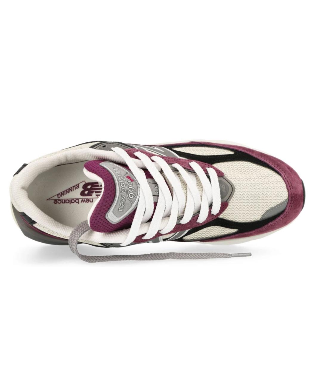 NEW BALANCE Бордовые кожаные низкие кроссовки / кеды, фото 4