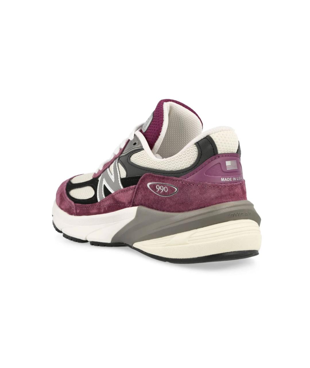 NEW BALANCE Бордовые кожаные низкие кроссовки / кеды, фото 3