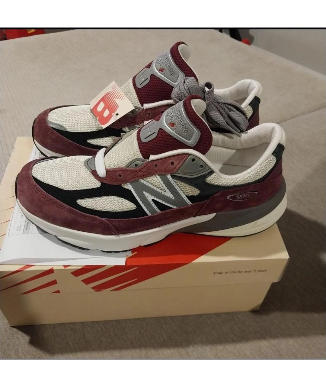 NEW BALANCE Бордовые кожаные низкие кроссовки / кеды, фото 7
