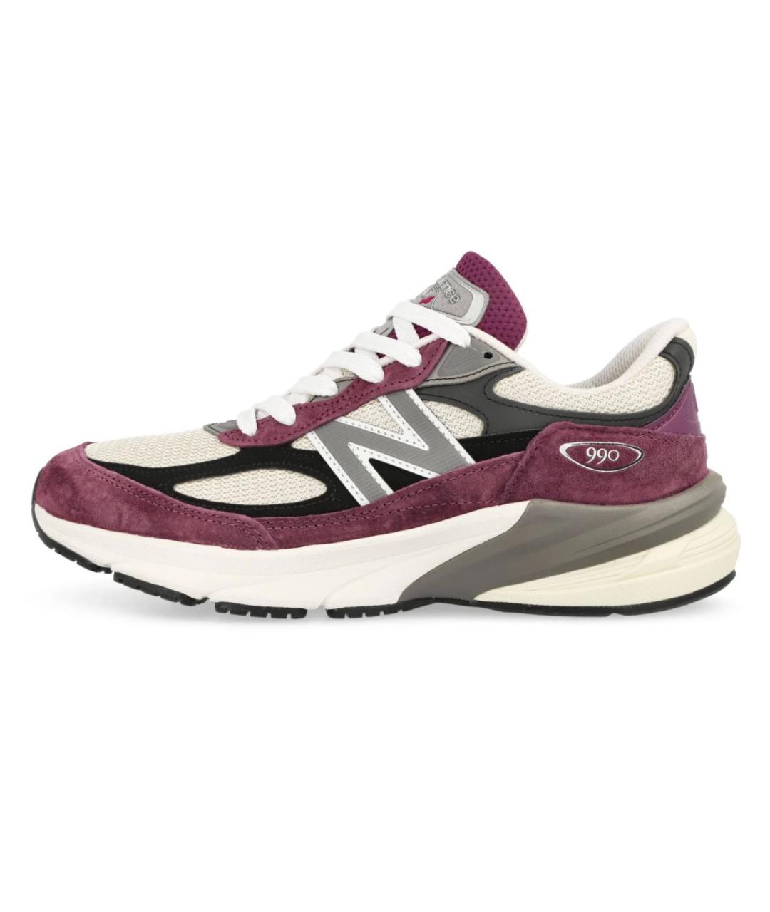 NEW BALANCE Бордовые кожаные низкие кроссовки / кеды, фото 2