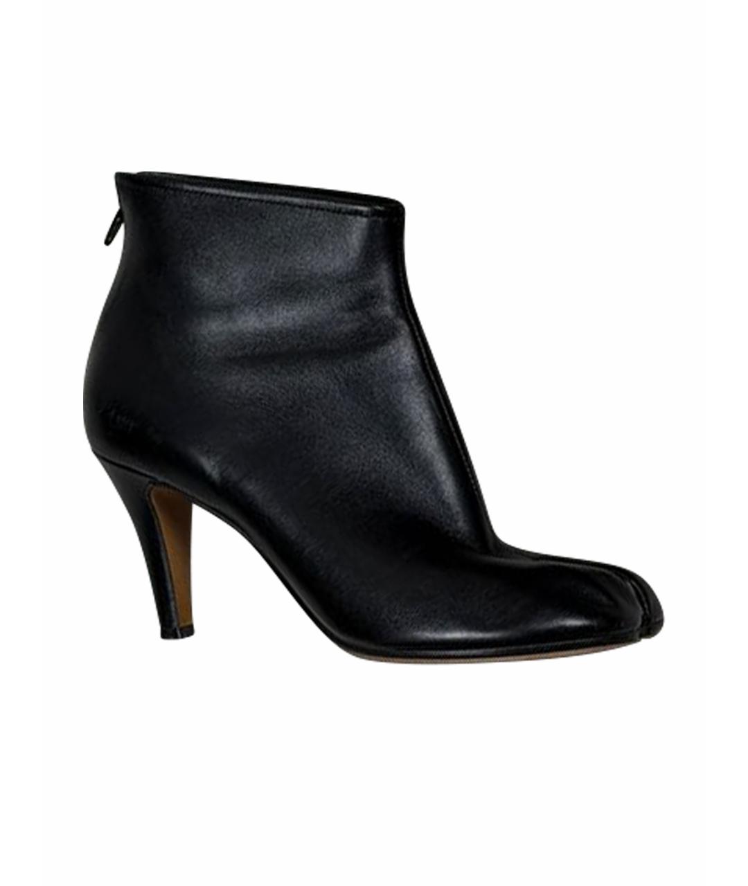 MAISON MARGIELA Черные кожаные ботильоны, фото 1