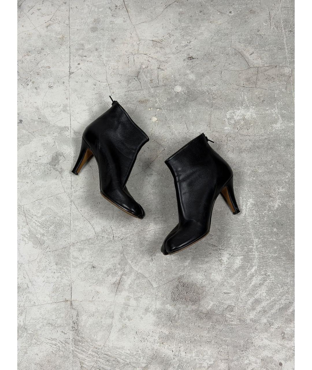 MAISON MARGIELA Черные кожаные ботильоны, фото 3