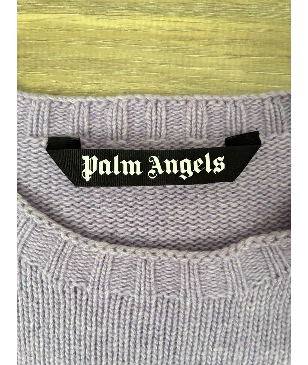 PALM ANGELS Фиолетовый шерстяной джемпер / свитер, фото 5