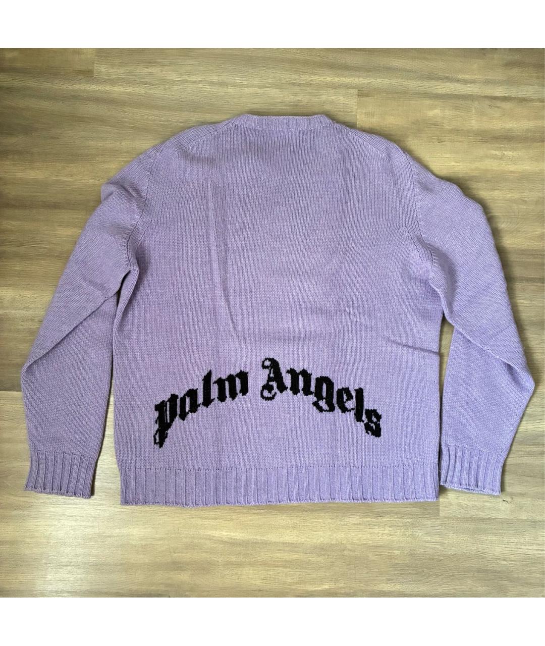 PALM ANGELS Фиолетовый шерстяной джемпер / свитер, фото 6