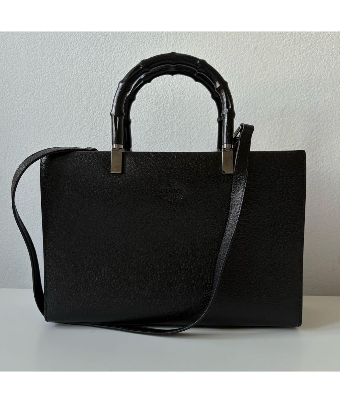 GUCCI Черная кожаная сумка через плечо, фото 9