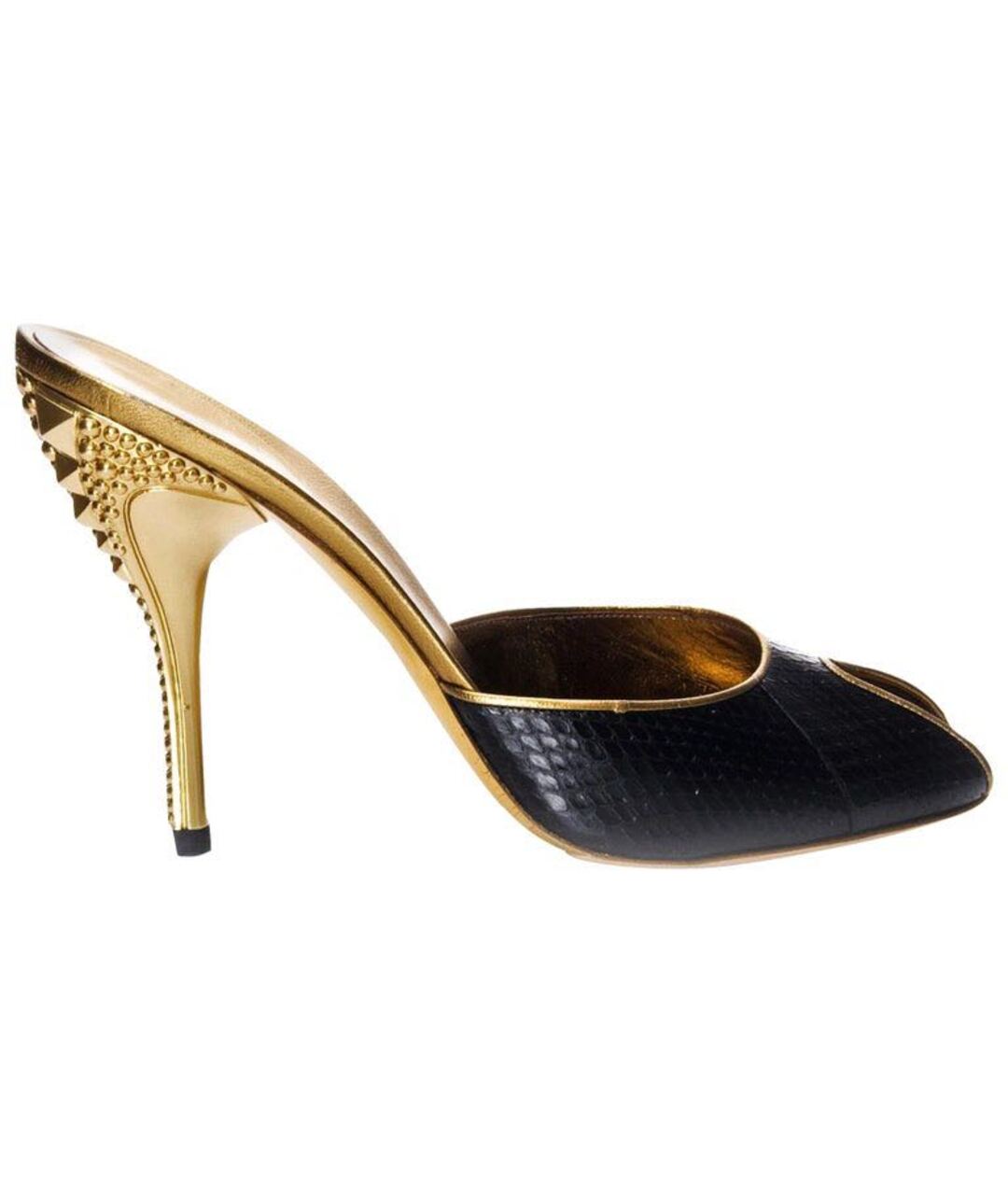 GUCCI Черные мюли из экзотической кожи, фото 1