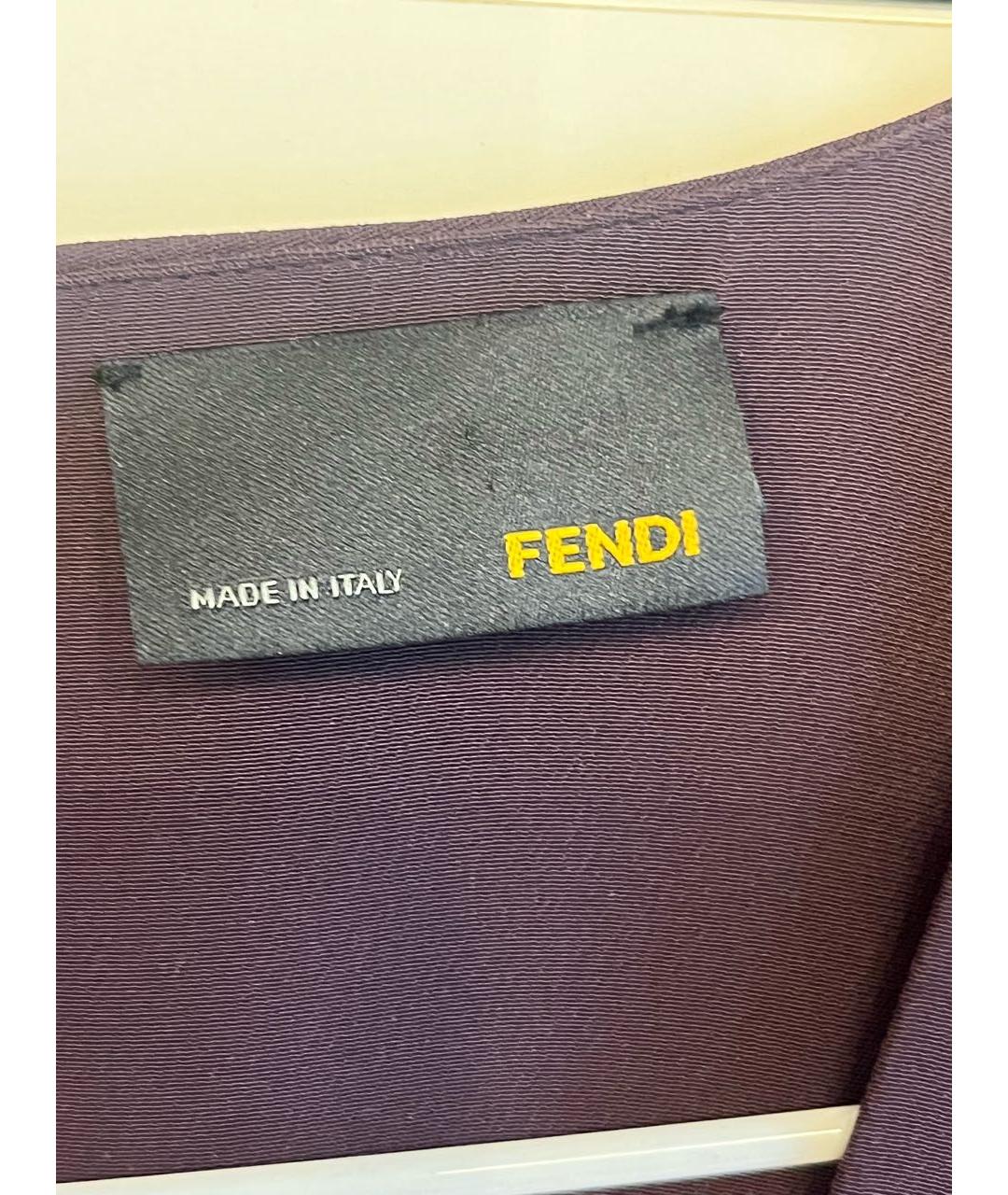 FENDI Фиолетовое шелковое платье, фото 3